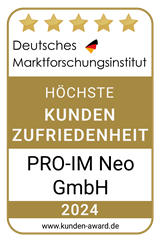 Siegel Höchste Kundenzufriedenheit 2024 für die PRO-IM Neo GmbH