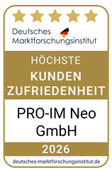 Siegel Höchste Kundenzufriedenheit 2026 für die PRO-IM Neo GmbH